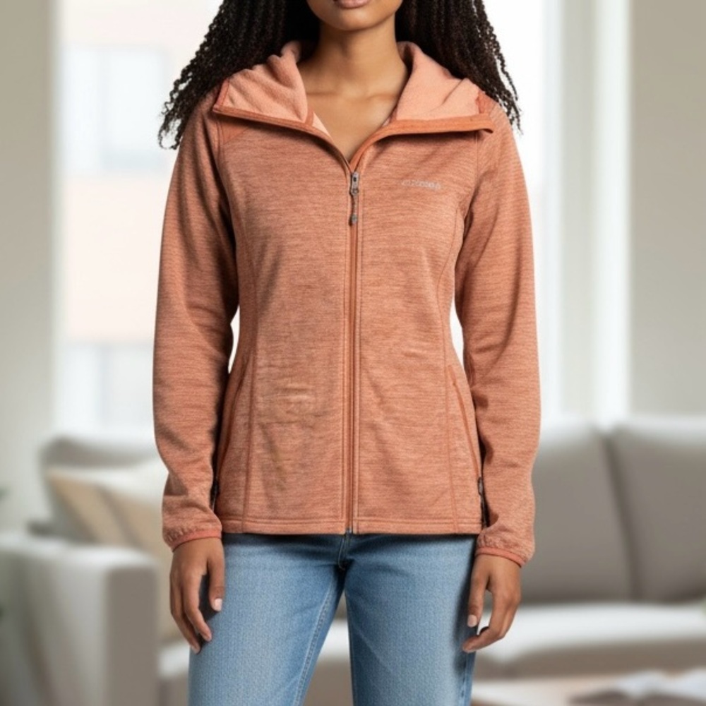 Women's Columbia Rust/Orange Zip-Up Hooded Jacket Size Medium